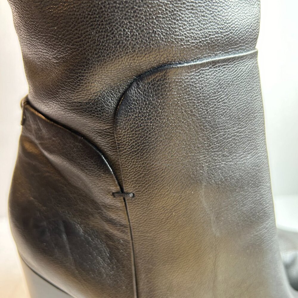 Liz & Co Black Leather Women's Calf Height Boots Size 9 Heel 4" - Picture 10 of 15